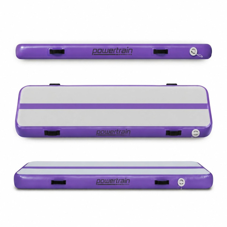 Powertrain 5m x 1m Inflatable Air Track 20cm Thick Gymnastics Exercise Tumbling Mat in Grey Purple with Electric Pump image 17
