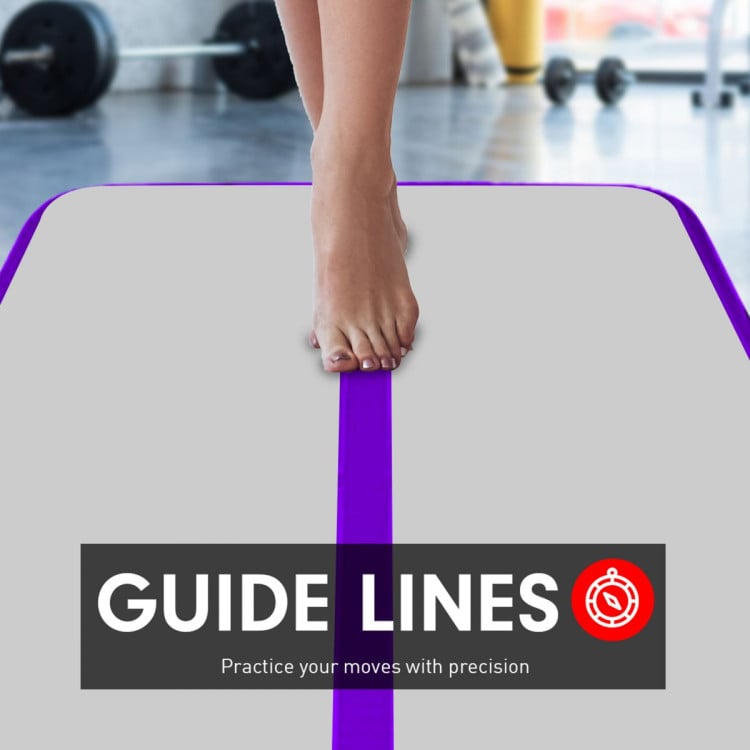 5m x 1m Air Track Inflatable Tumbling Mat Gymnastics - Purple Grey image 4