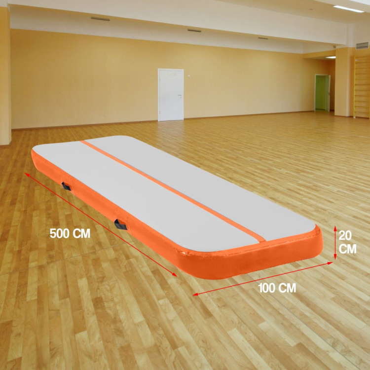 5m x 1m Air Track Inflatable Tumbling Mat Gymnastics - Orange Grey image 7