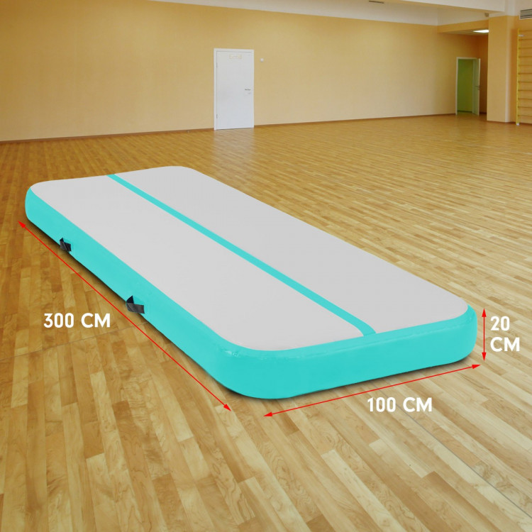3m Inflatable Yoga Mat Gym Exercise 20cm Air Track Tumbling - Green image 10