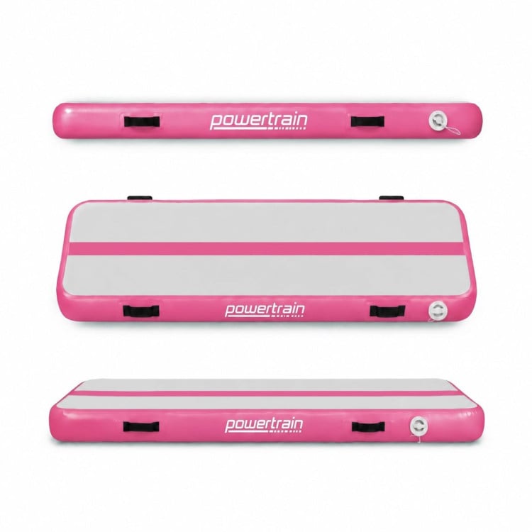 Powertrain 3m x 1m Inflatable Air Track 20cm Thick Gymnastics Exercise Tumbling Mat in Pink with Electric Pump image 17