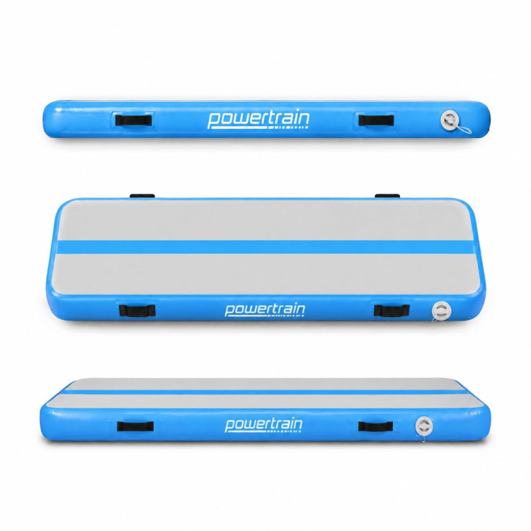 Powertrain 4m x 1m Inflatable Air Track 20cm Thick Gymnastics Exercise Tumbling Mat in Blue with Electric Pump image 17