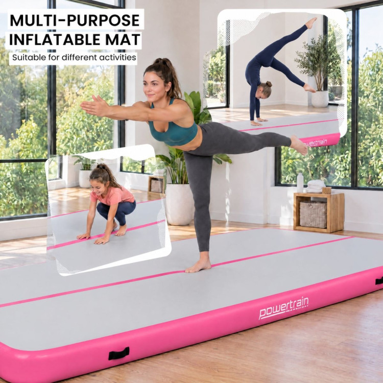 Powertrain 4m x 1m Inflatable Air Track 20cm Thick Gymnastics Exercise Tumbling Mat in Pink with Electric Pump image 8
