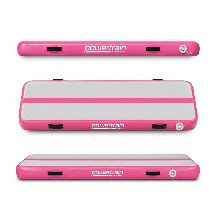 Powertrain 4m x 1m Inflatable Air Track 20cm Thick Gymnastics Exercise Tumbling Mat in Pink with Electric Pump image 17