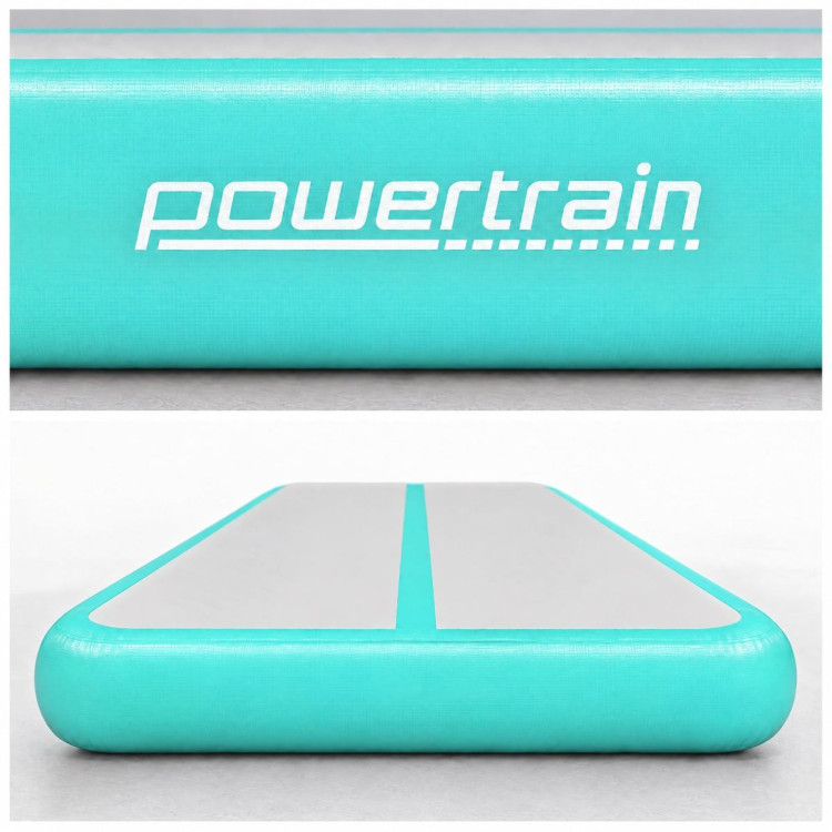 Powertrain 5m x 1m Inflatable Air Track 20cm Thick Gymnastics Exercise Tumbling Mat in Green with Electric Pump image 6