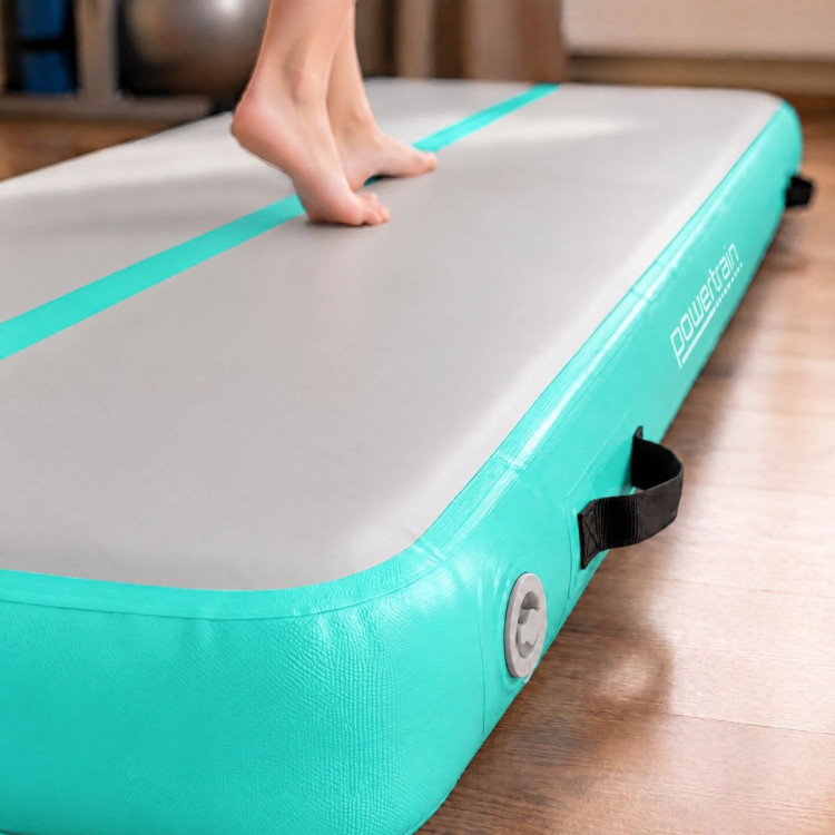 Powertrain 5m x 1m Inflatable Air Track 20cm Thick Gymnastics Exercise Tumbling Mat in Green with Electric Pump image 14
