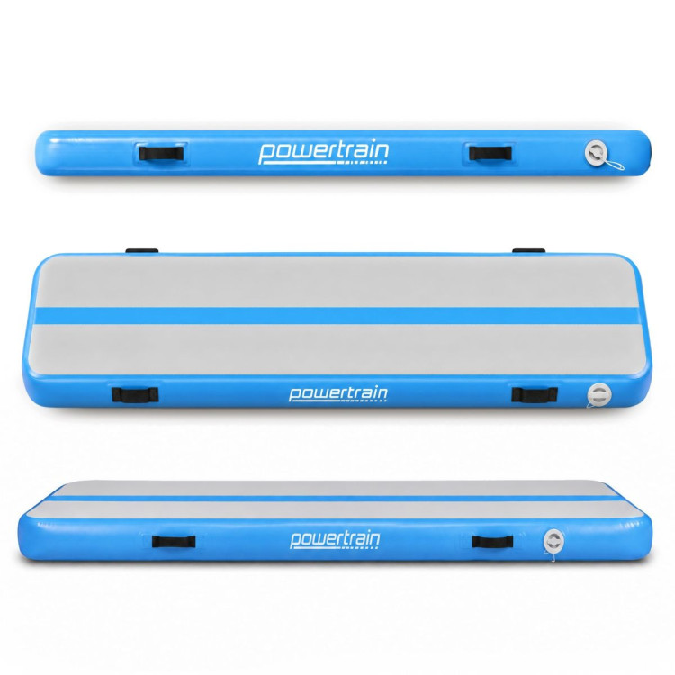 Powertrain 6m x 1m Inflatable Air Track 20cm Thick Gymnastics Exercise Tumbling Mat in Blue with Electric Pump image 17