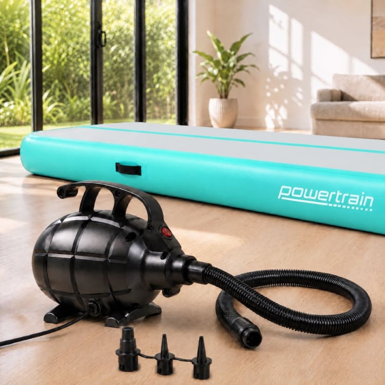 Powertrain 6m x 1m Inflatable Air Track 20cm Thick Gymnastics Exercise Tumbling Mat in Green with Electric Pump image 16