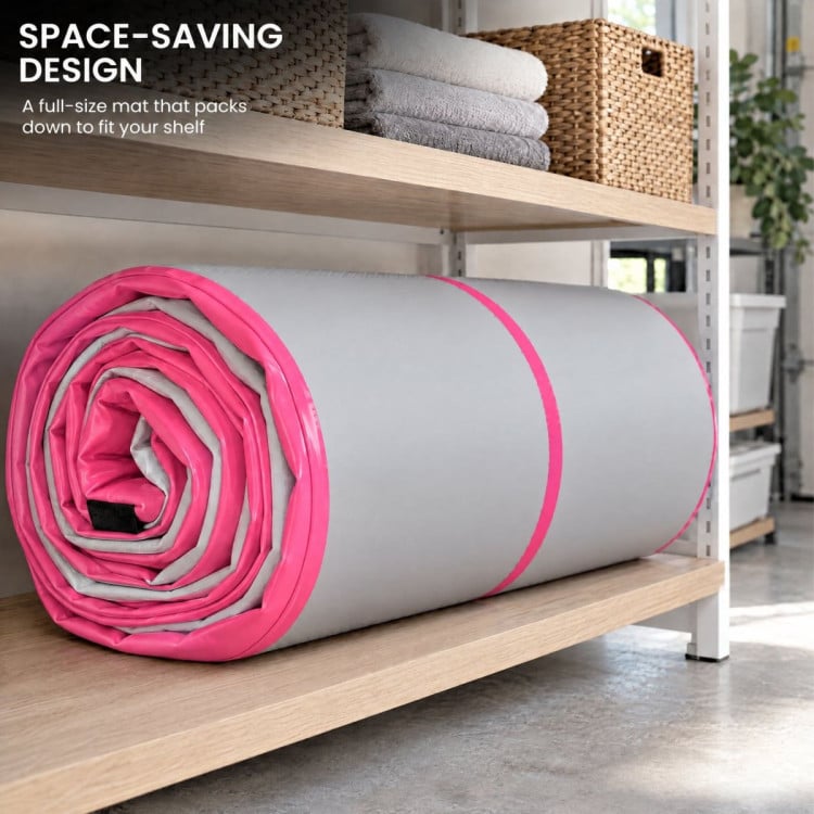 Powertrain 6m x 1m Inflatable Air Track 20cm Thick Gymnastics Exercise Tumbling Mat in Pink with Electric Pump image 12