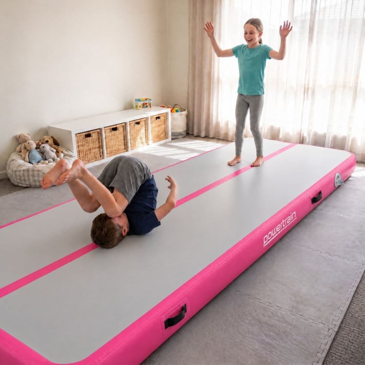 Powertrain 6m x 1m Inflatable Air Track 20cm Thick Gymnastics Exercise Tumbling Mat in Pink with Electric Pump image 13