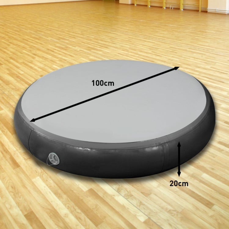 Powertrain 1m Air Track Spot Round Inflatable Gymnastics Tumbling Mat Pump Black image 8