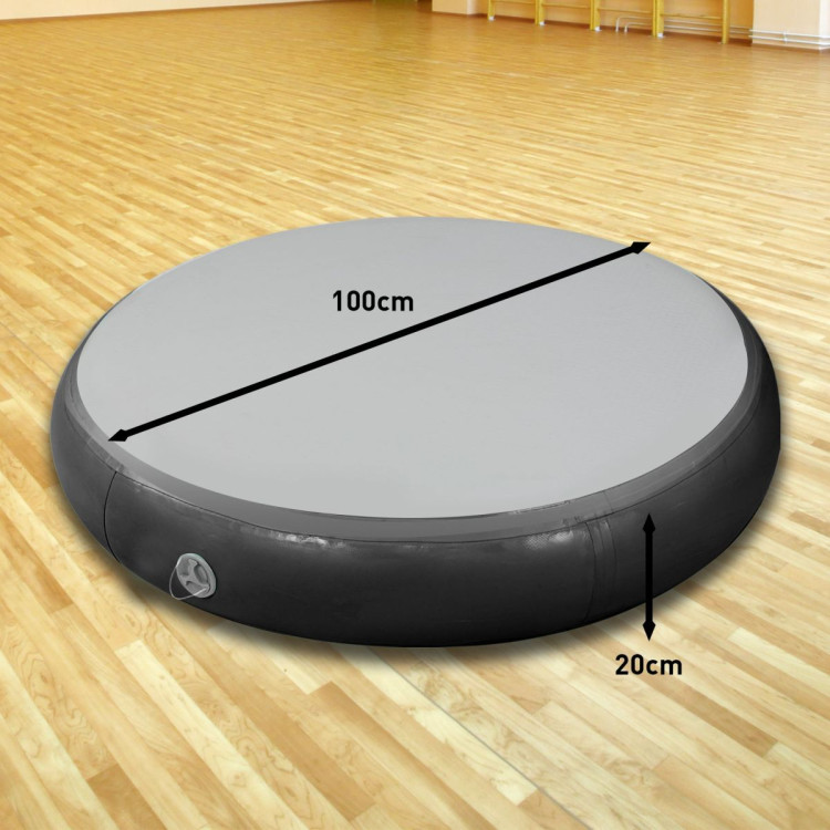 Powertrain 20cm Thick 1m Airtrack Spot Round Inflatable Gymnastics Tumbling Mat Air Track with Pump - Black image 9