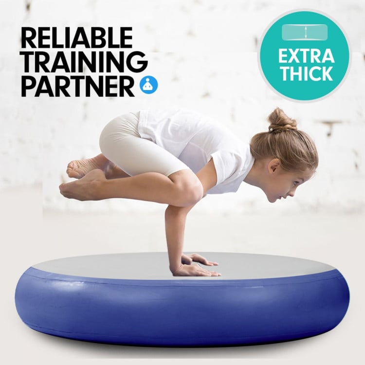 1m Air Track Spot Round Inflatable Gymnastics Tumbling Mat Pump Dark Blue image 3