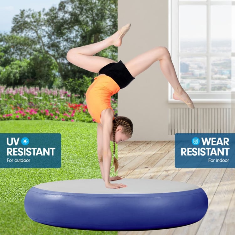 1m Air Track Spot Round Inflatable Gymnastics Tumbling Mat Pump Dark Blue image 6