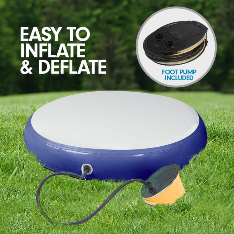 1m Air Track Spot Round Inflatable Gymnastics Tumbling Mat Pump Dark Blue image 7