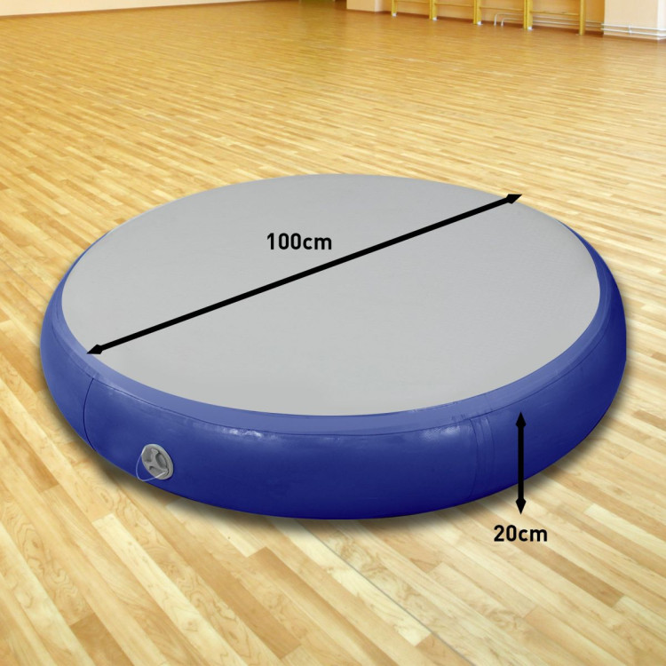 1m Air Track Spot Round Inflatable Gymnastics Tumbling Mat Pump Dark Blue image 9