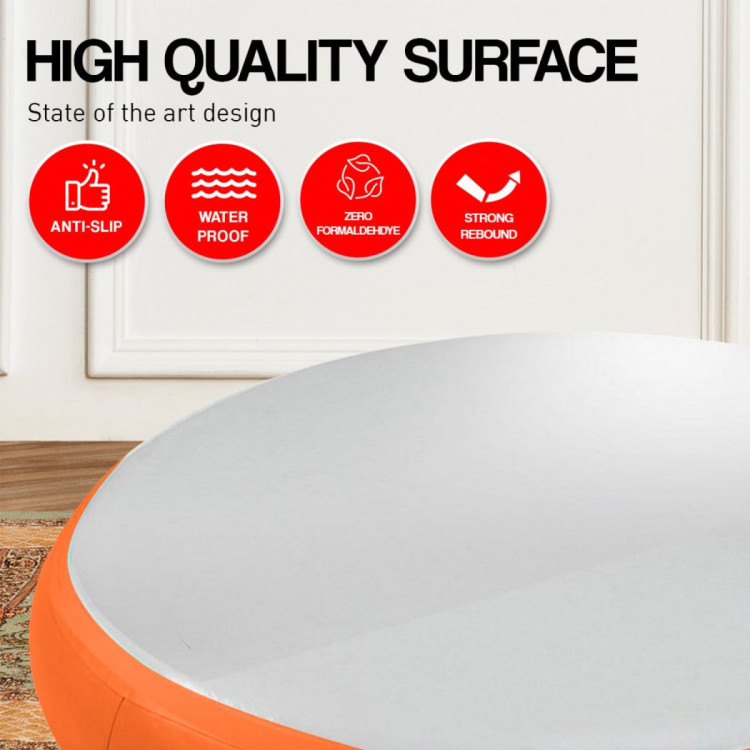 Powertrain 20cm Thick 1m Airtrack Spot Round Inflatable Gymnastics Tumbling Mat Air Track with Pump - Orange image 4