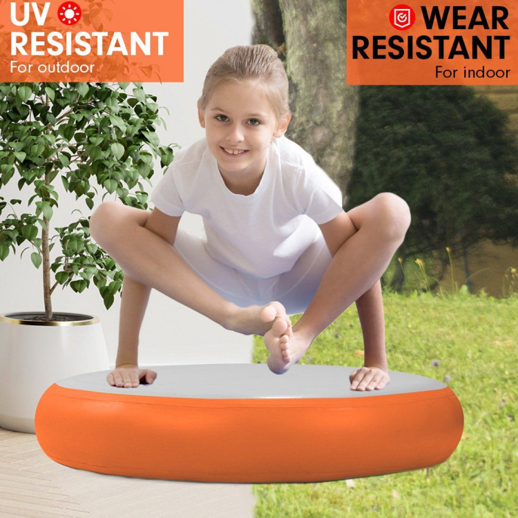 1m Air Track Spot Round Inflatable Gymnastics Tumbling Mat Pump Orange image 5