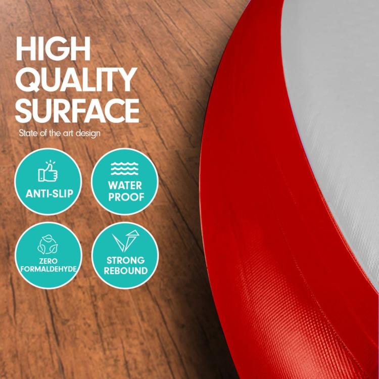 Powertrain 20cm Thick 1m Airtrack Spot Round Inflatable Gymnastics Tumbling Mat Air Track with Pump - Red image 5