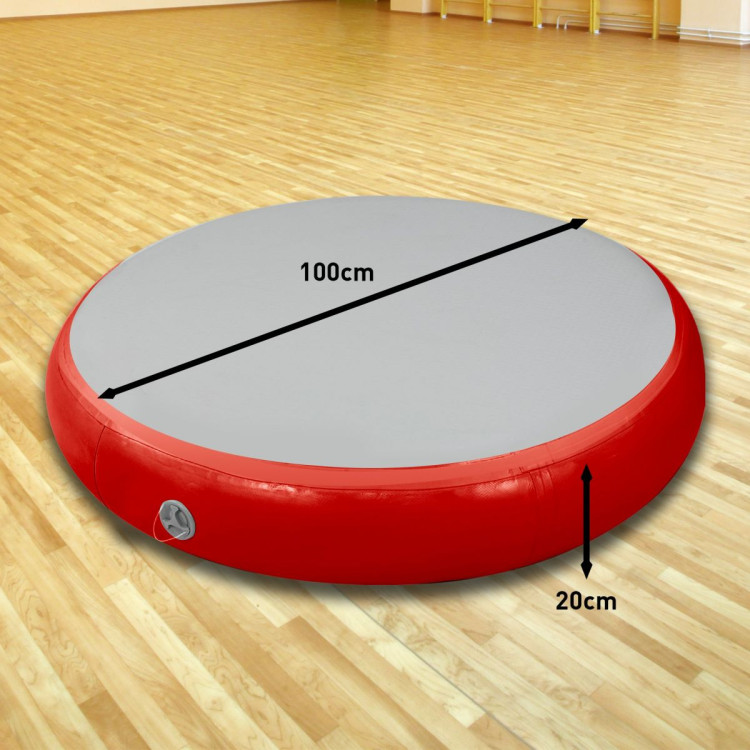 1m Air Track Spot Round Inflatable Gymnastics Tumbling Mat Pump Red image 9