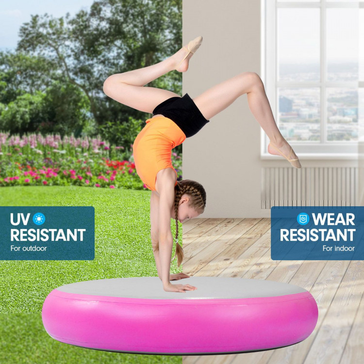 1m Air Spot Tumbling Mat Gymnastics Round Exercise Track - Pink image 5