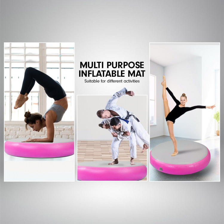 1m Air Spot Tumbling Mat Gymnastics Round Exercise Track - Pink image 7