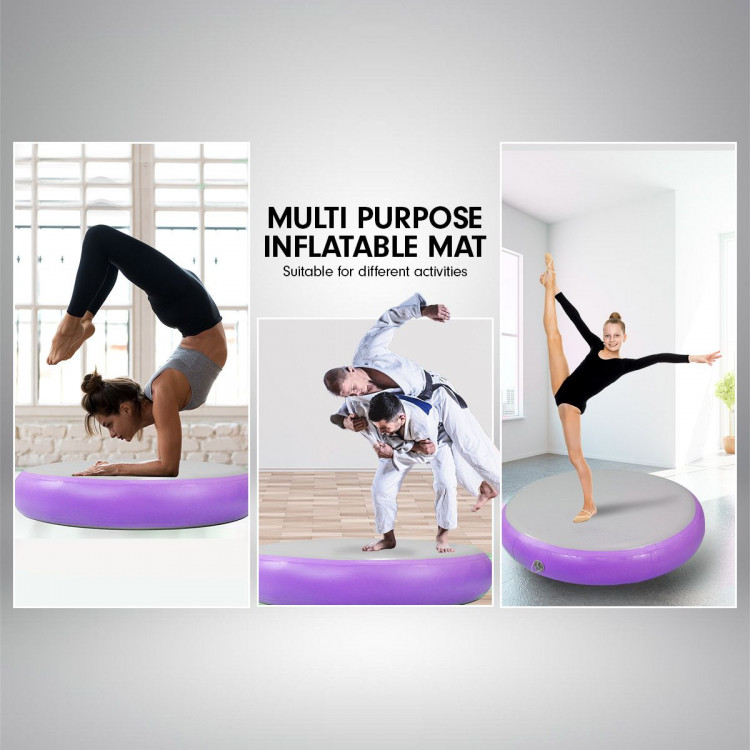 1m Air Spot Tumbling Mat Gymnastics Round Exercise Track - Purple image 8