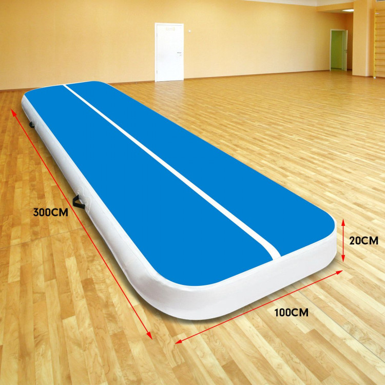 3m Airtrack Tumbling Mat Gymnastics Exercise 20cm Air Track Blue White image 11