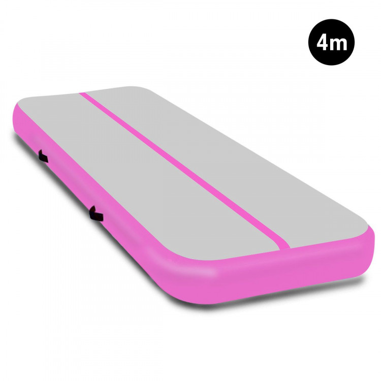 4m x 2m Airtrack Tumbling Mat Gymnastics Exercise Air Track Grey Pink image 2