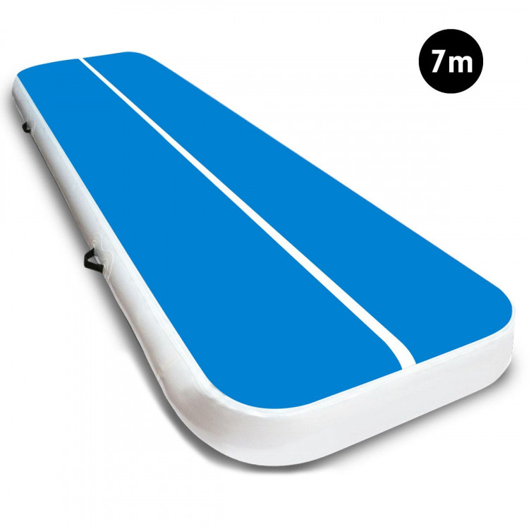7m Airtrack Tumbling Mat Gymnastics Exercise 20cm Air Track Blue White image 2