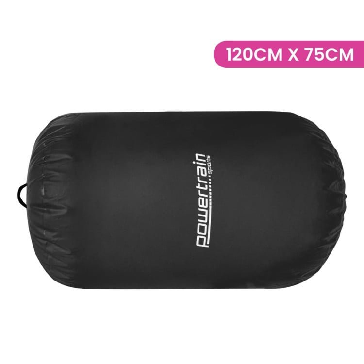 Inflatable Air Exercise Roller Gymnastics Gym Barrel 120 x 75cm Black image 3