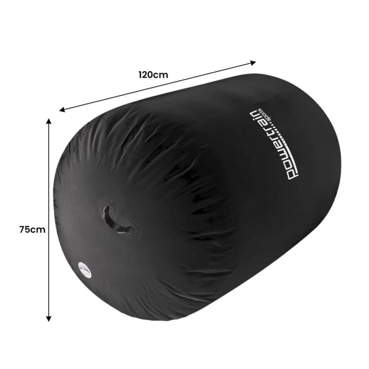 Inflatable Air Exercise Roller Gymnastics Gym Barrel 120 x 75cm Black image 4
