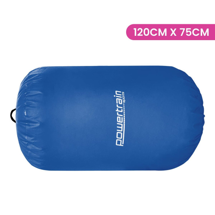 Inflatable Air Exercise Roller Gymnastics Gym Barrel 120 x 75cm Blue image 3