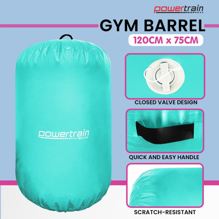 Inflatable Air Exercise Roller Gymnastics Gym Barrel 120 x 75cm Green image 8