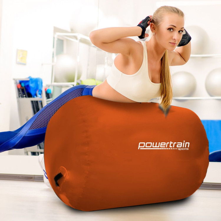Inflatable Gymnastics Air Barrel Exercise Roller 120cm x 75cm - Orange image 10