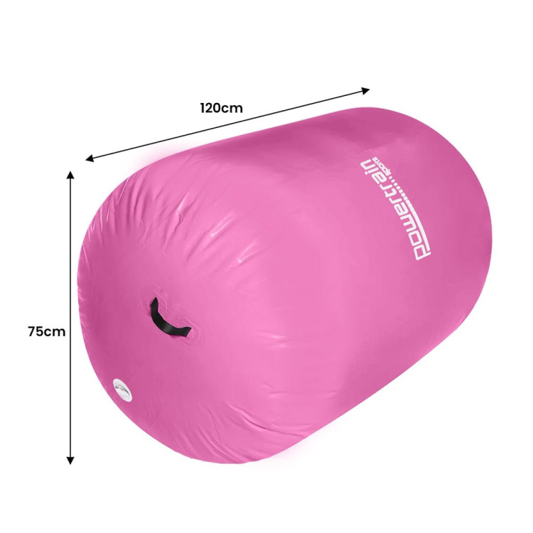 Inflatable Air Exercise Roller Gymnastics Gym Barrel 120 x 75cm Pink image 4
