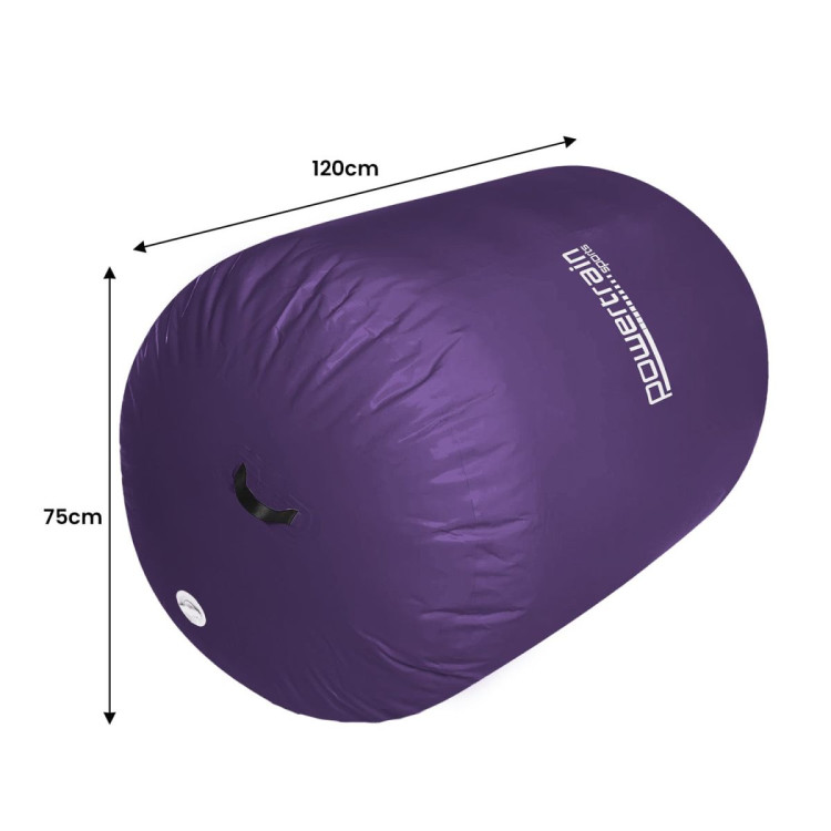 Inflatable Air Exercise Roller Gymnastics Gym Barrel 120 x 75cm Purple image 4
