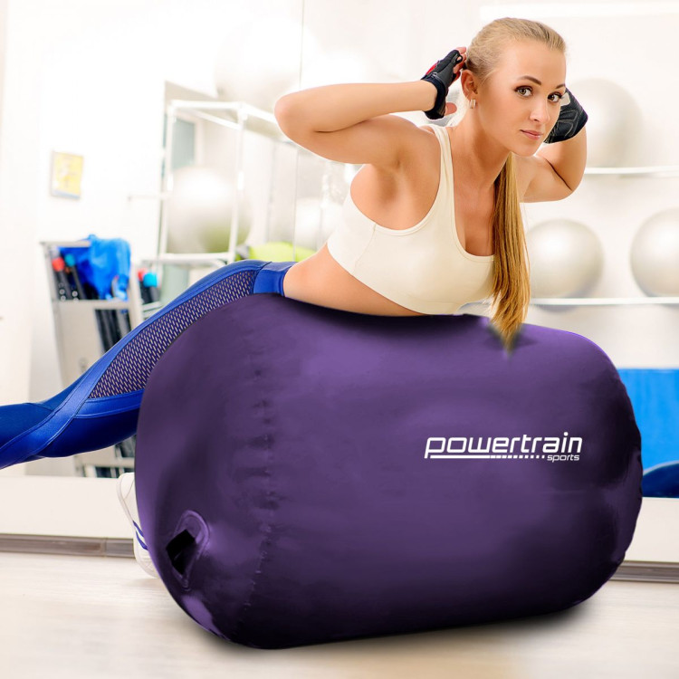 Inflatable Air Exercise Roller Gymnastics Gym Barrel 120 x 75cm Purple image 10