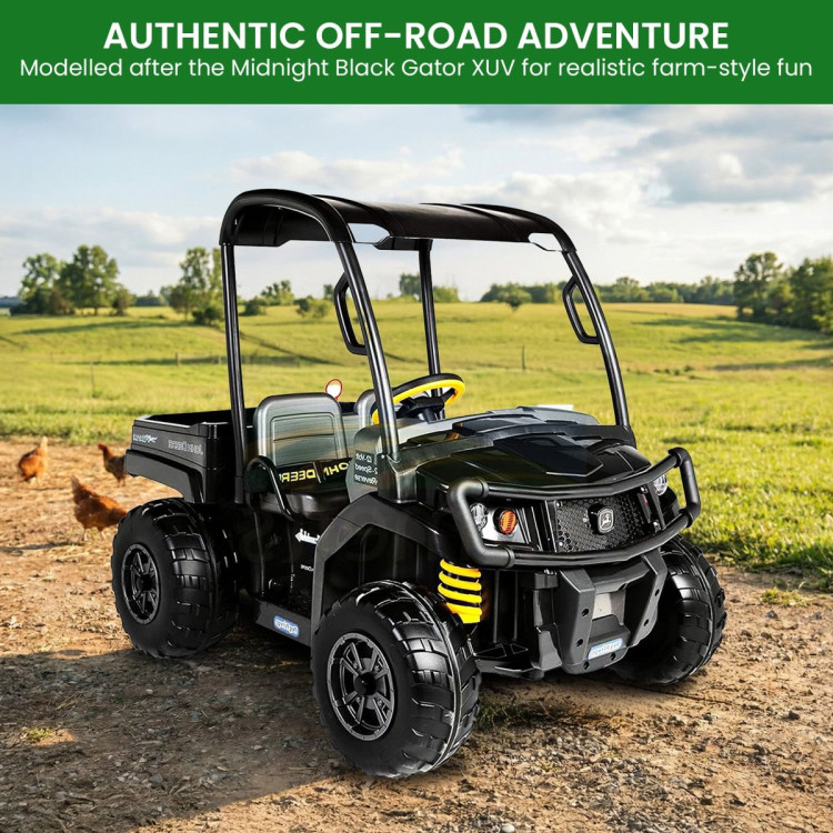 John Deere Midnight Black Gator XUV Kids Ride On Car Dual Seat 12V Battery image 9
