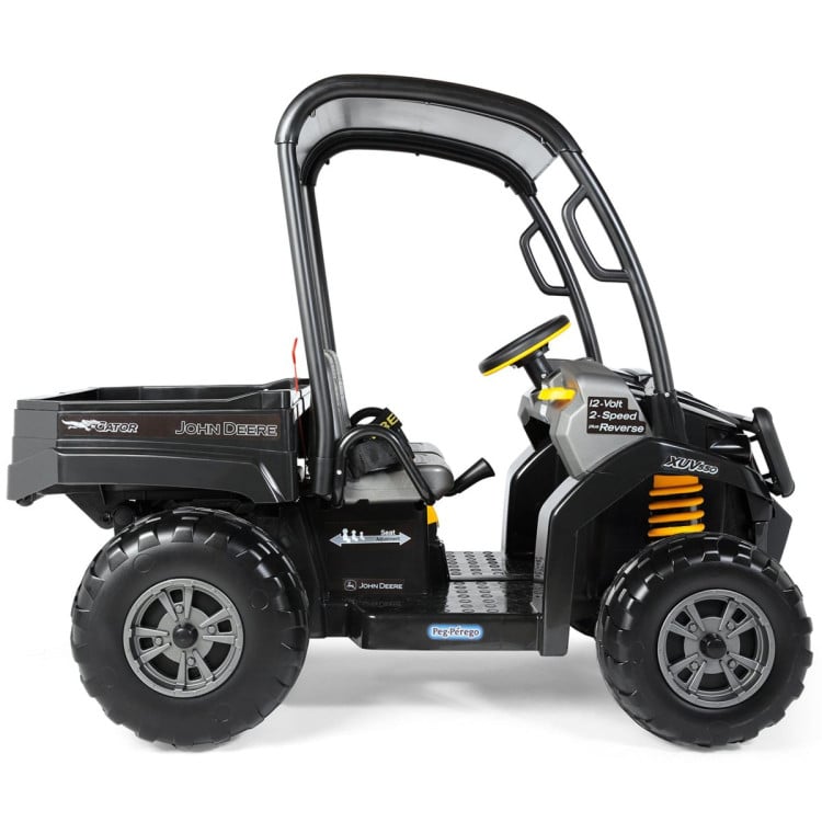 John Deere Gator XUV Midnight Black 12V Battery Kids 2-Seater Ride On Truck Toy with Working Dump Bed image 14