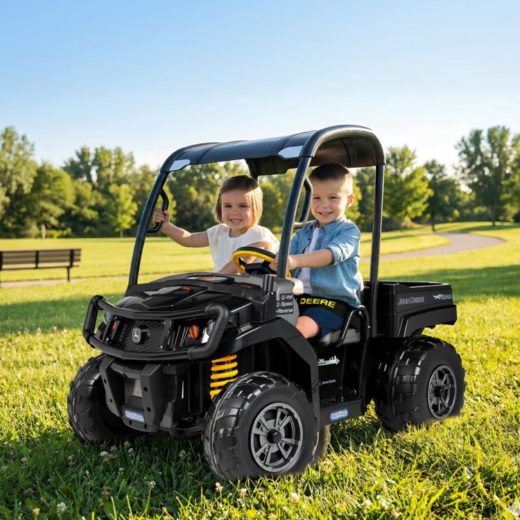 John Deere Midnight Black Gator XUV Kids Ride On Car Dual Seat 12V Battery image 15