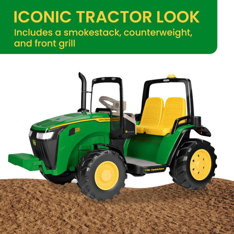 John Deere Dual Force Tractor Battery Operated 2-Seater Ride On image 8