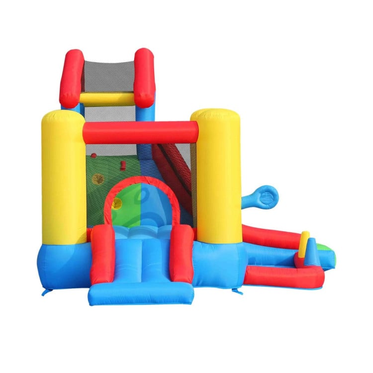 Happy Hop 7-in-1 Inflatable Bounce Jumping Castle Playhouse with Slide image 6