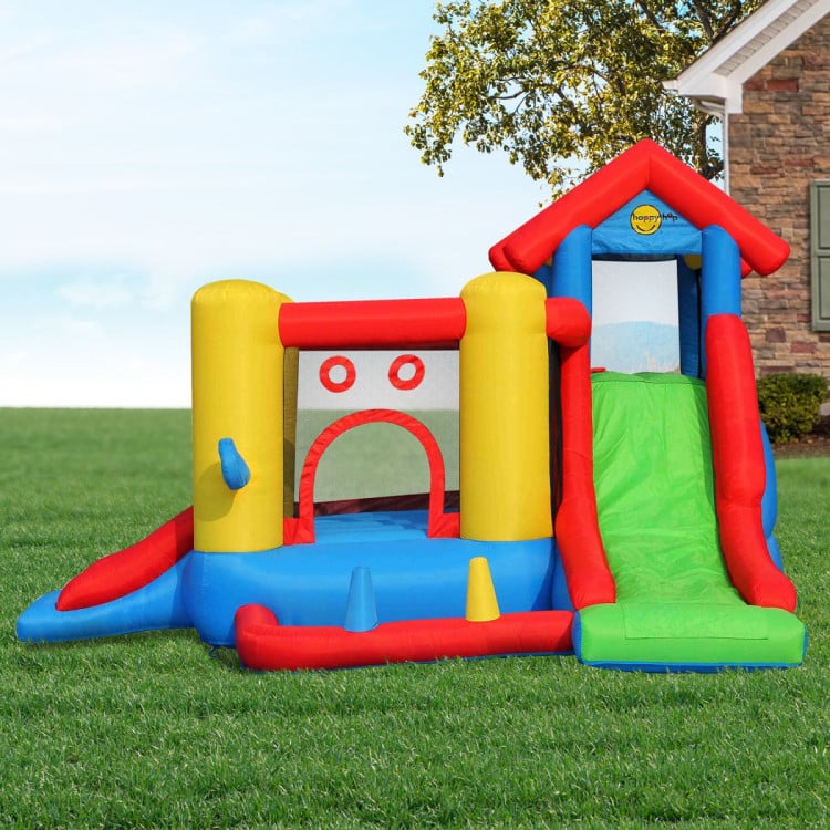 Happy Hop 7-in-1 Inflatable Bounce Jumping Castle Playhouse with Slide image 8