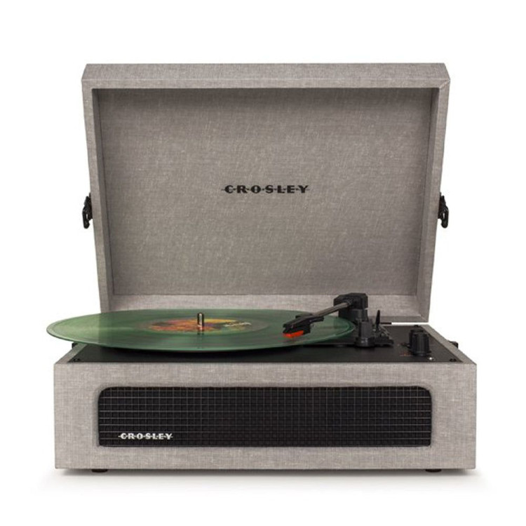 Crosley Voyager Bluetooth Portable Turntable - Grey + Bundled Record Storage Crate image 3