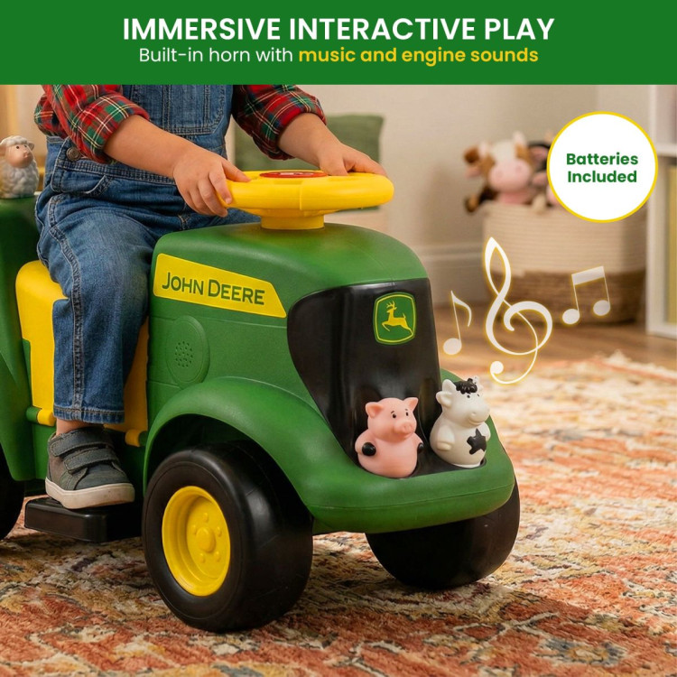 John Deere Sit N Scoot Activity Tractor Kids Ride On Toy with Sounds image 8