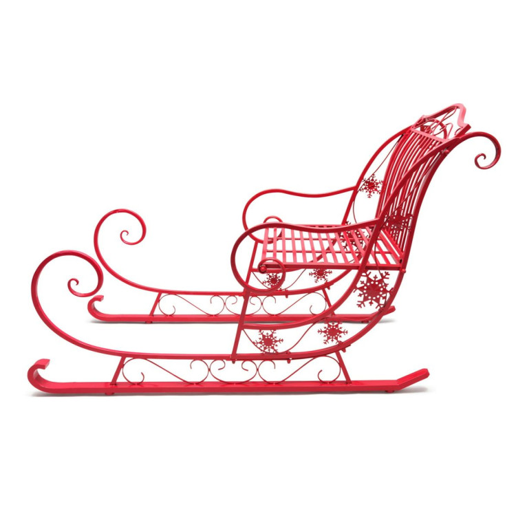 Christmas Sleigh with Red Finish- Metal 150cm image 2