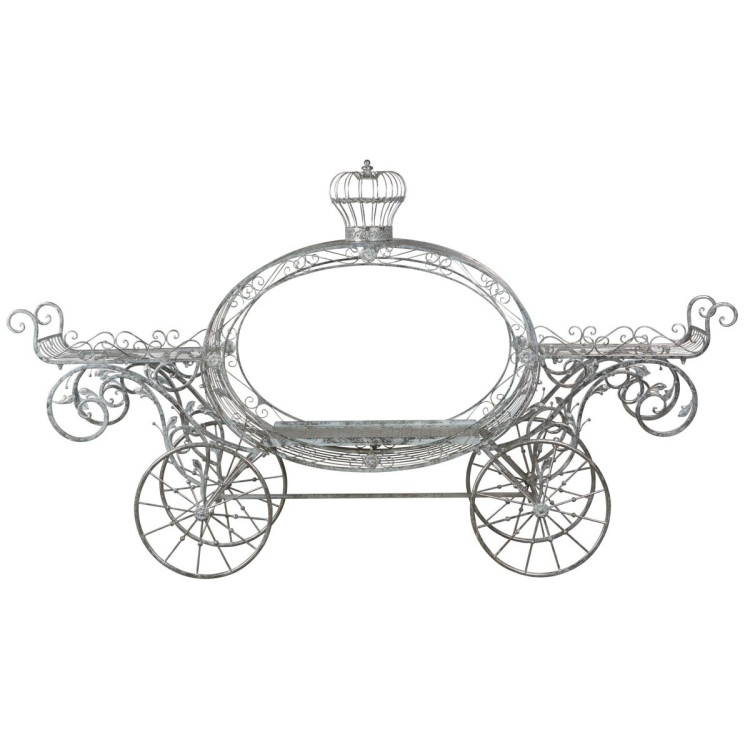 258cm Silver and White Metal Pumpkin Carriage image 3