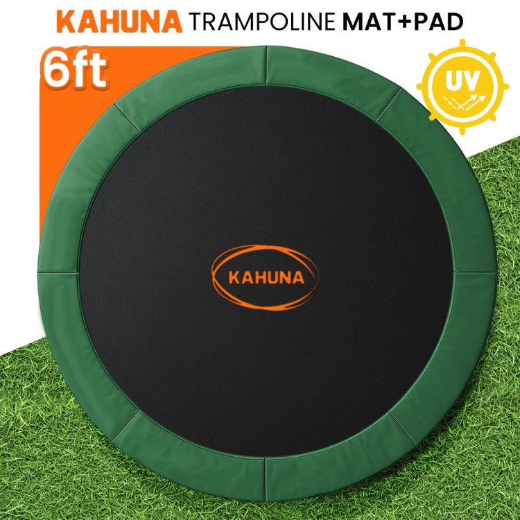 Kahuna 6ft Trampoline Replacememnt Safety Pad Cover and Spring Jumping Bounce Mat Green image 3