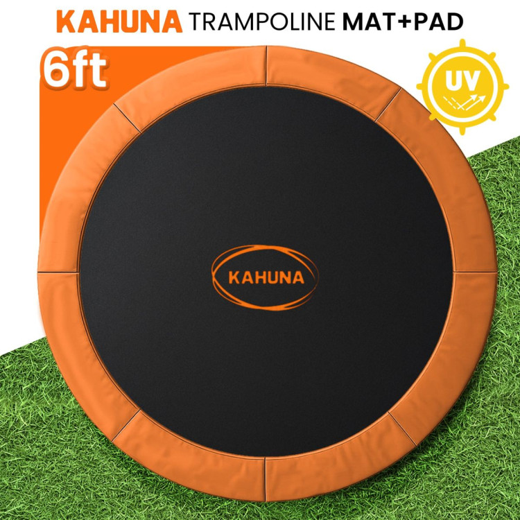 Kahuna 6ft Trampoline Replacememnt Safety Pad Cover and Spring Jumping Bounce Mat Orange image 8